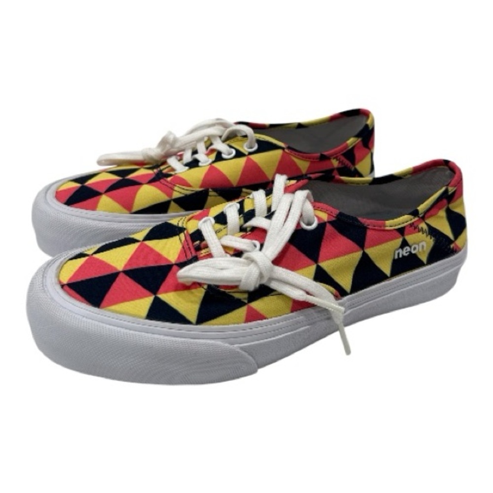Vans Geometric  - Yellow/Red/Black Authentic SF 'Neon Triangles' M 6 W 7.5 - Picture 3 of 8